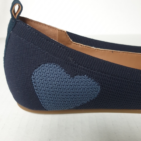Ellen DeGeneres Lilliane Knit Heart Lagoon Bay Blue Slip-On Ballet Flats Sz 7.5 - Picture 8 of 16